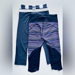 Lululemon Athletica women crop capri leggings Sz 4 Lot of 2